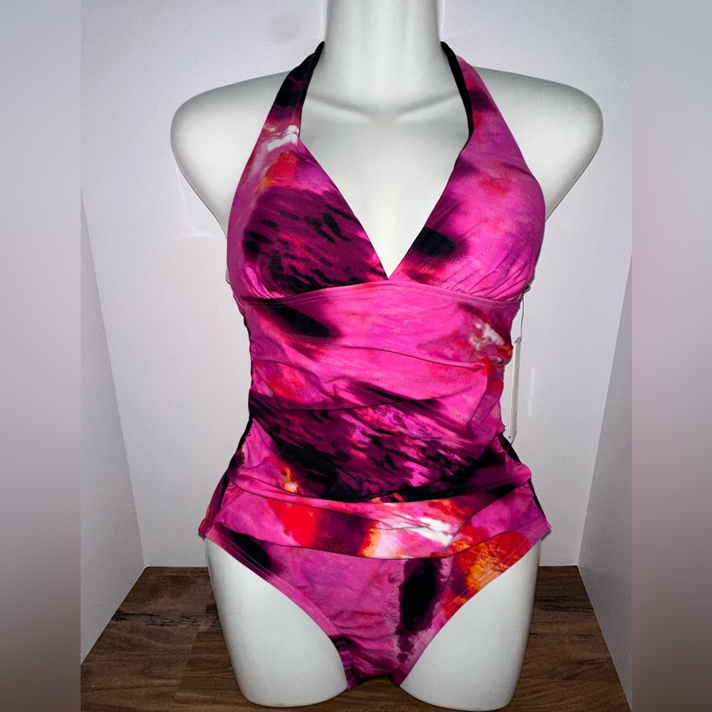 DKNY Vibrant Pink Swimwear UPF40+,TUMMY COMPRESSION,